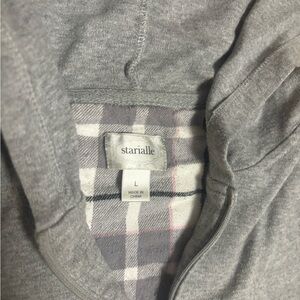 Grey Zip up hoodie. Used and a bit worn. Size large.